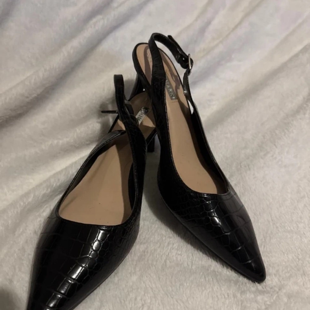 Primark Black Croc-Patterned Heels - image 1